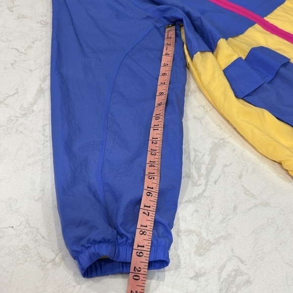 90’s Y2K Nike Full Zip Windbreaker Blue Yellow Pink Jacket Womens Size 2X - Picture 11 of 16